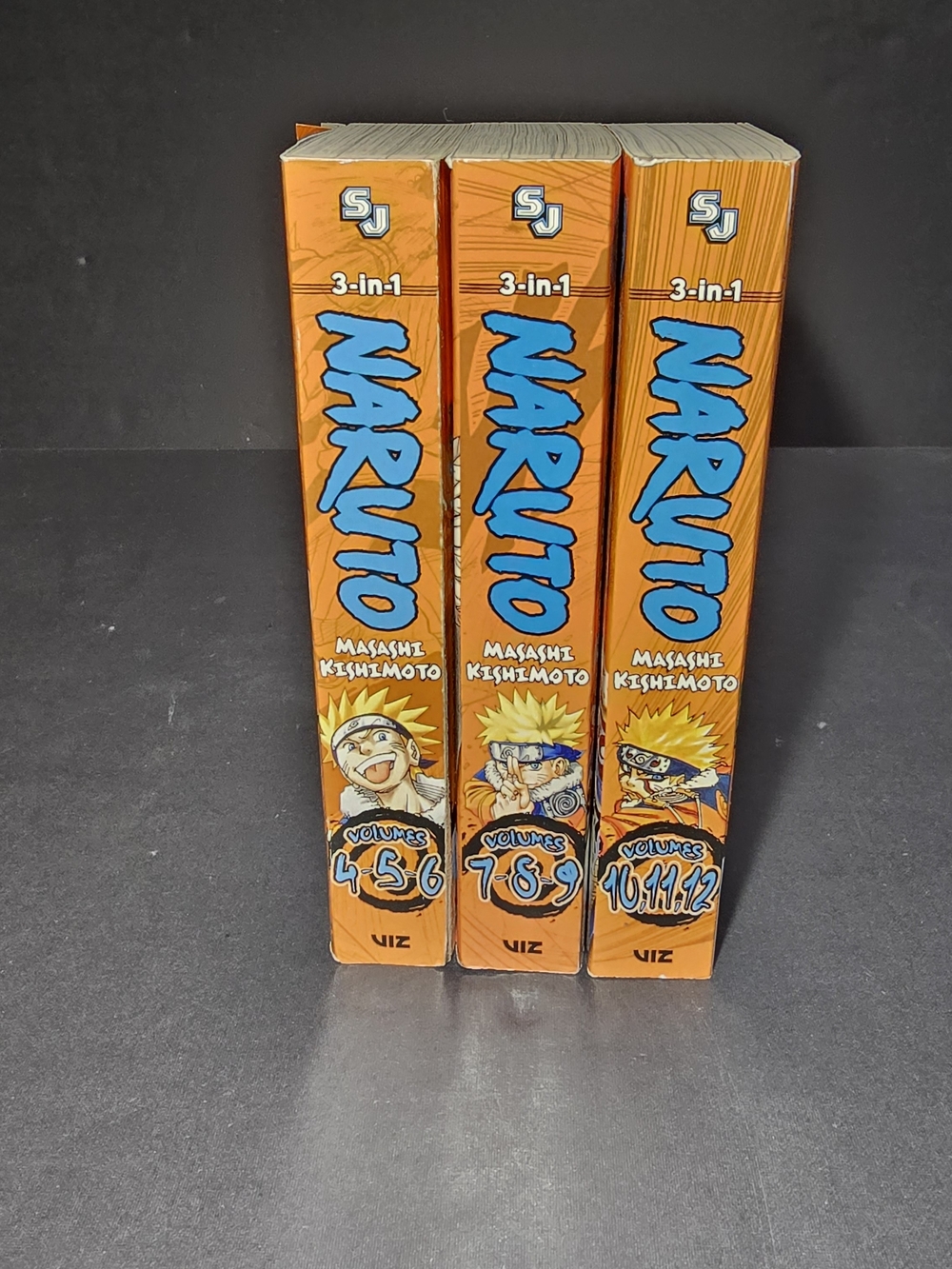 Naruto 3-in-1 Volumes 4-12 by Masashi Kishimoto (VIZ) - Orange Spine Set